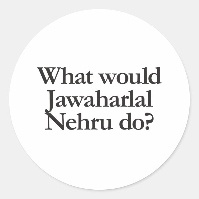 Pegatina Redonda qué haría jawaharlal nehru (Anverso)