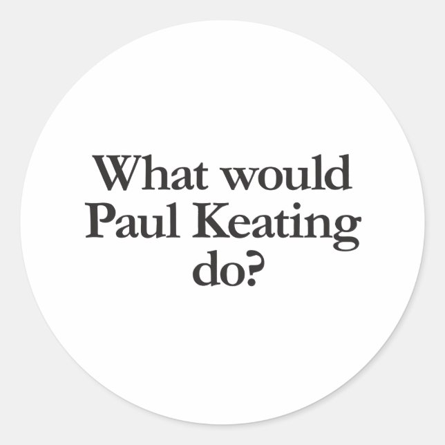 Pegatina Redonda qué haría paul keating (Anverso)