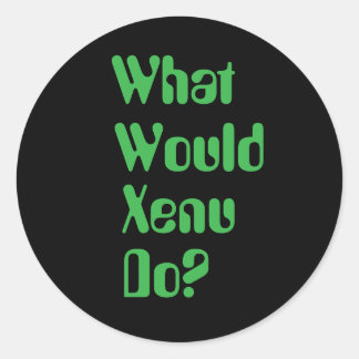 Pegatina Redonda ¿Qué haría Xenu? WWXD