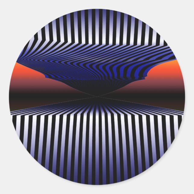 Pegatina Redonda ¿Qué Hay Al Final? - Ilustración óptica 3D (Anverso)