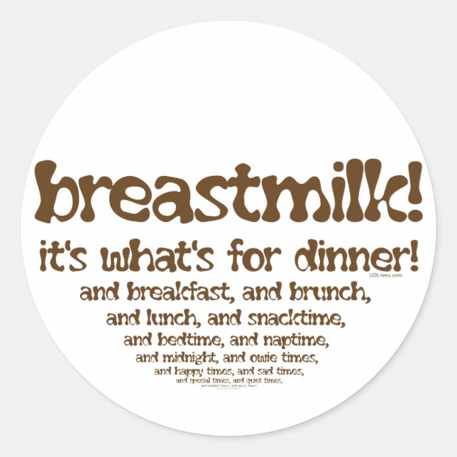 Pegatina Redonda Qué hay para la cena (Anverso)