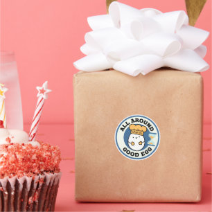 Pegatina Redonda Qué ho, todo alrededor del huevo bueno