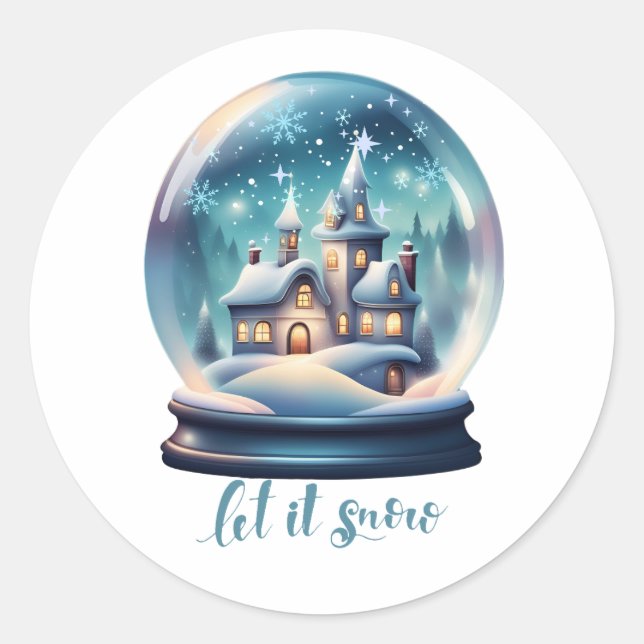 Pegatina Redonda Que La Nieve (Anverso)