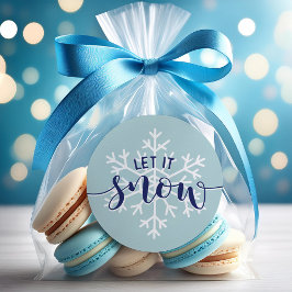 Pegatina Redonda Que La Nieve