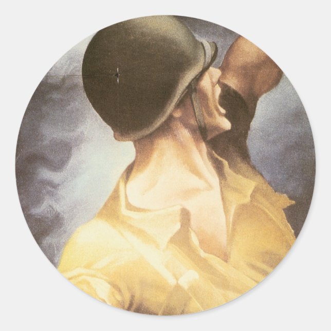 Pegatina Redonda Que lo tengan - Compra bonos de guerra (Anverso)