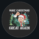 Pegatina Redonda Que los Navidades vuelvan a ser divertidos Santa T<br><div class="desc">Que los Navidades vuelvan a ser divertidos Santa Trump 2024</div>