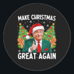Pegatina Redonda Que los Navidades vuelvan a ser divertidos Santa T<br><div class="desc">Que los Navidades vuelvan a ser divertidos Santa Trump 2024</div>