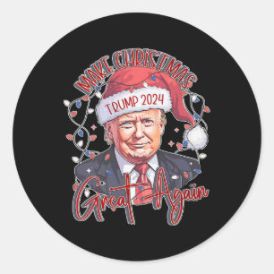 Pegatina Redonda Que los Navidades vuelvan a ser grandes, Trump 202