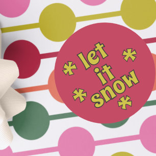 Pegatina Redonda Que nieve estilo vintage Leer verde lima roja