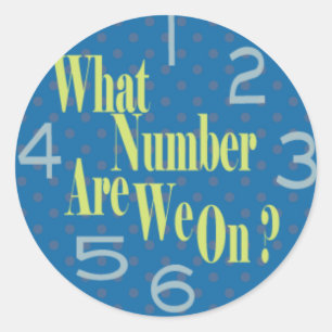 Pegatina Redonda qué número es nosotros en azul con números