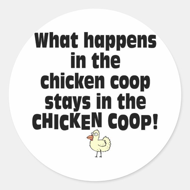 Pegatina Redonda Qué pasa en la gallina (Anverso)