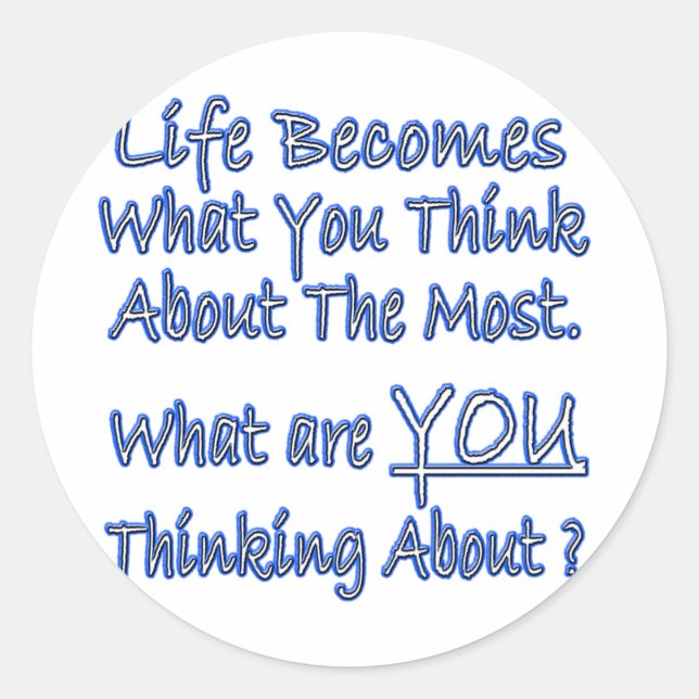 Pegatina Redonda ¿Qué piensas? (Anverso)
