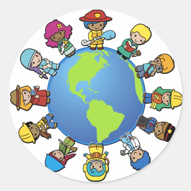 Pegatina Redonda ¿Qué Quieres Ser (Cuando Creces)? (Anverso)