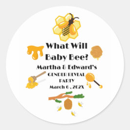 Pegatina Redonda ¿Qué revelará el fiesta el sexo de Baby Bee?