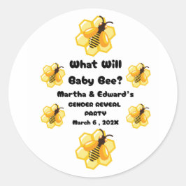 Pegatina Redonda ¿Qué revelará el fiesta el sexo de Baby Bee?