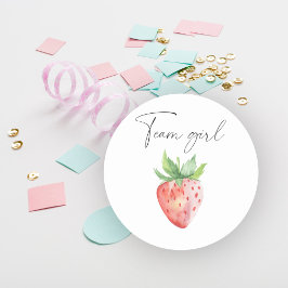 Pegatina Redonda Qué será el bebé chica del equipo