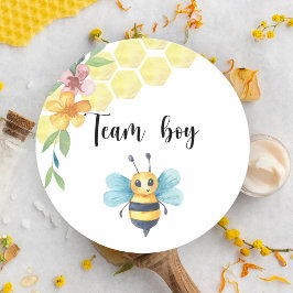 Pegatina Redonda ¿Qué será el equipo de bebé abeja niño