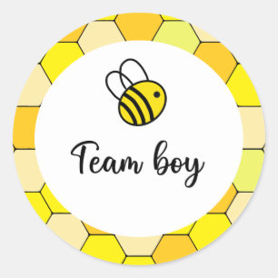 Pegatina Redonda ¿Qué será el equipo de bebé abeja niño