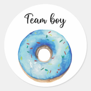 Pegatina Redonda Qué será equipo bebé niño donut