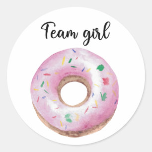 Pegatina Redonda Qué será equipo niña donut