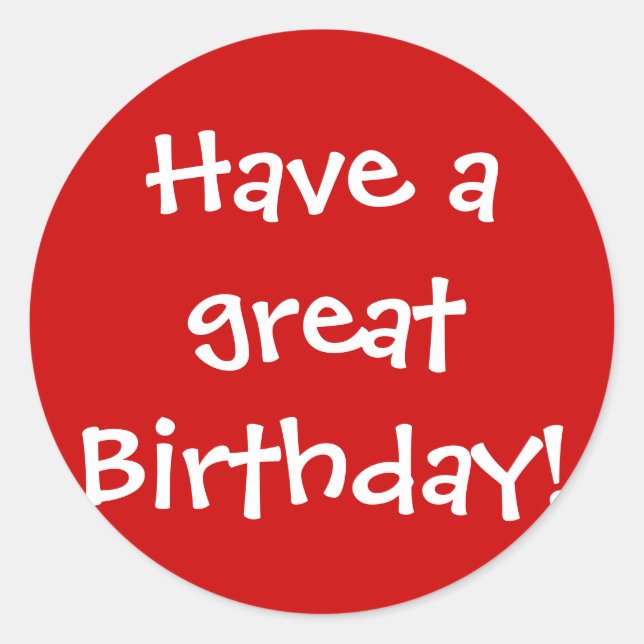 Pegatina Redonda ¡Que tengas un gran cumpleaños! (Anverso)