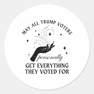 Pegatina Redonda Que todos los votantes de Trump consigan personalm