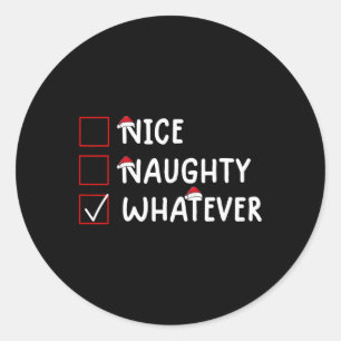 Pegatina Redonda Qué travieso Navidades tan banales