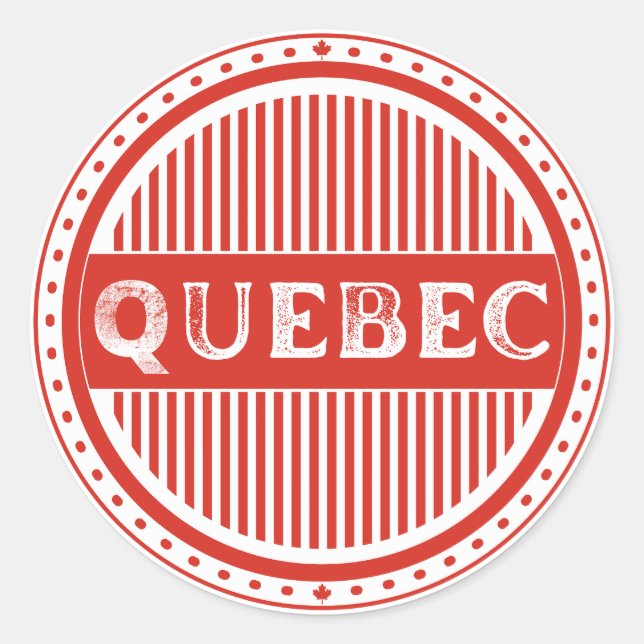 Pegatina Redonda Quebec City Pride Emblem – Canadian Identity (Anverso)