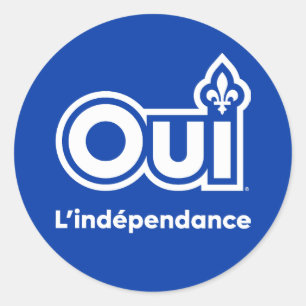 Pegatina Redonda Quebec OUI