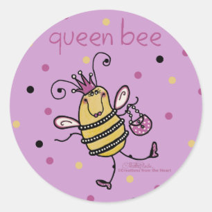 Pegatina Redonda Queen Bee