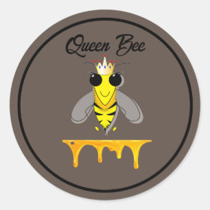 Pegatina Redonda Queen Bee