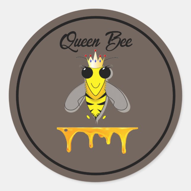 Pegatina Redonda Queen Bee (Anverso)