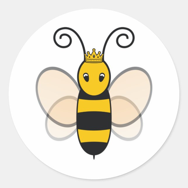 Pegatina Redonda Queen Bee (Anverso)