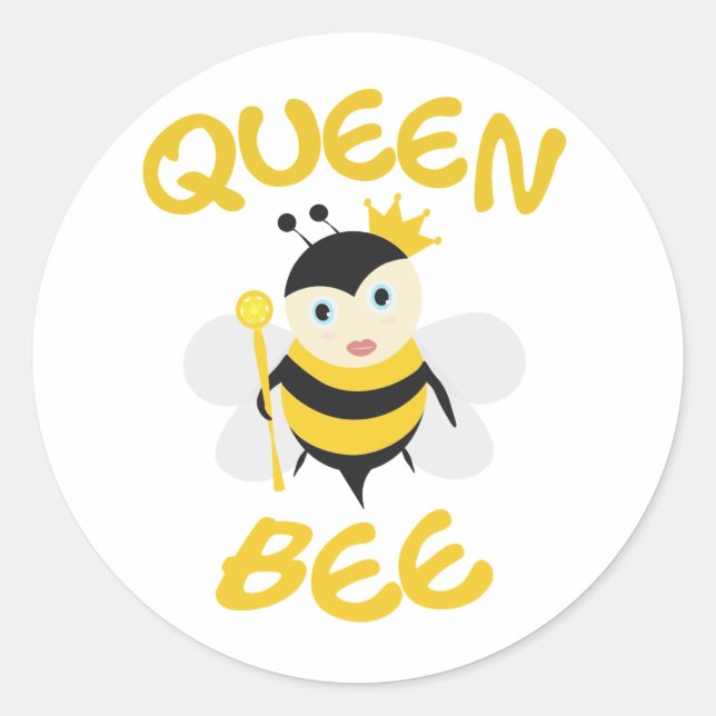 Pegatina Redonda Queen Bee (Anverso)