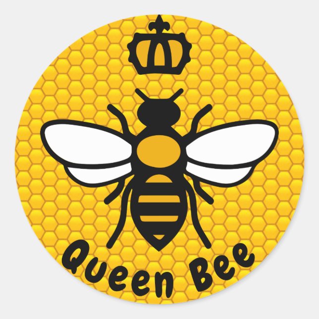 Pegatina Redonda Queen Bee (Anverso)
