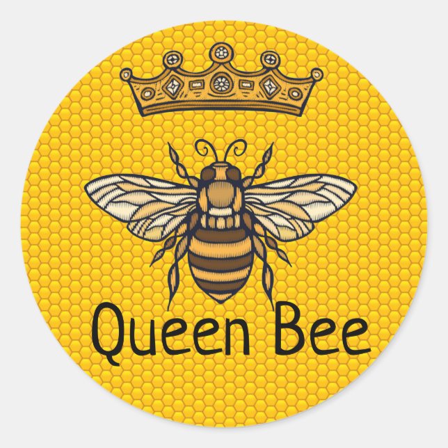 Pegatina Redonda Queen Bee (Anverso)