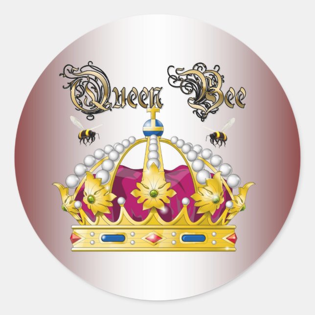 Pegatina Redonda Queen Bee #2 (Anverso)
