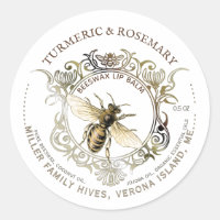 Queen Bee Gold Ornate Frame Beeswax Lip Balcón