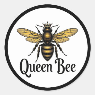 Pegatina Redonda Queen Bee Latte Mug