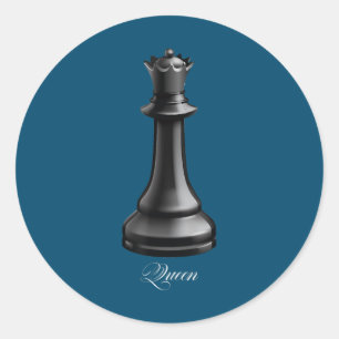 Pegatina Redonda Queen Chess Piece Halloween Disstuve al Ajedrez Lo