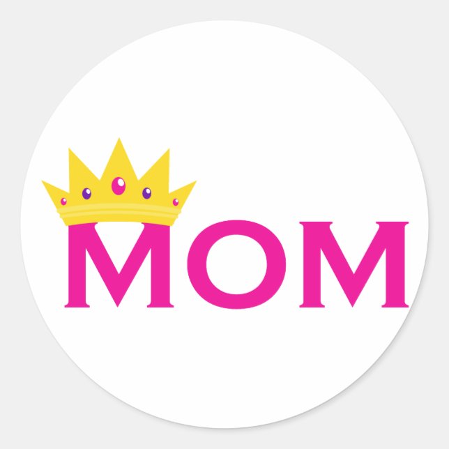 Pegatina Redonda Queen Mom (Anverso)