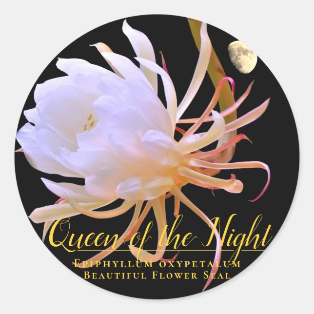 Pegatina Redonda Queen of the Night (Anverso)