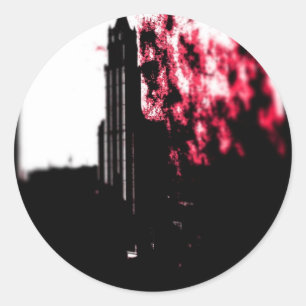 Pegatina Redonda Quema de la ciudad
