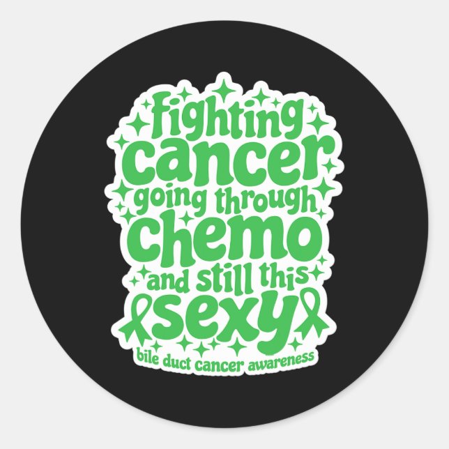 Pegatina Redonda Quemo cancerígeno aún y cáncer de cuello uterino (Anverso)