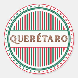 Pegatina Redonda Queretaro City Pride Emblem – Mexican Identity