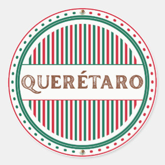 Pegatina Redonda Queretaro City Pride Emblem – Mexican Identity