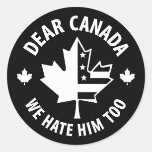 Pegatina Redonda Querido Canadá, nosotros también lo odiamos