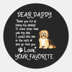 Pegatina Redonda Querido papá Havanese Dog Dad Day 