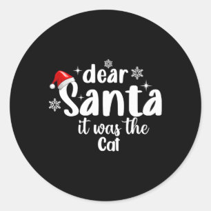 Pegatina Redonda Querido Papá Noel, Eran Navidades Graciosos