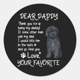 Pegatina Redonda Querido papá Schnoodle: Día del Padre